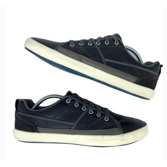 Skechers Planfix Romelo Leather Modern Relaxed Comfort Casual Black Shoe 10.5 - Picture 1 of 8